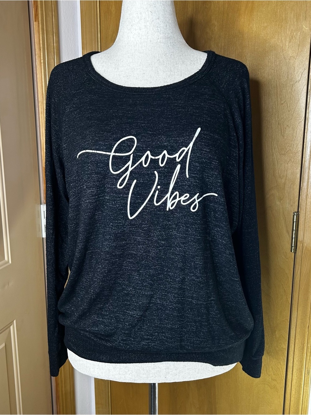Buffalo David Bitton Black Long Sleeve "Good Vibes" Tee